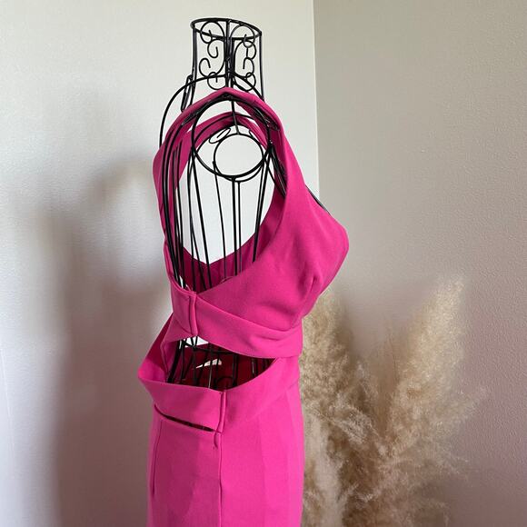 Showpo Anjie Pink Plunge V-Neck Maxi Formal Wedding Prom Dress Size 4 - Picture 7 of 10